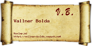 Vallner Bolda névjegykártya